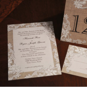 Invitación Diseño y Burlap de vintage Country