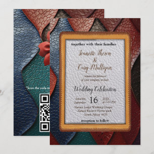 Invitación Diseños artísticos de textura de cuero artístico