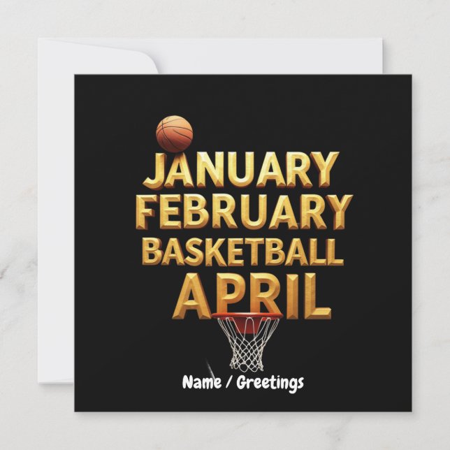 Invitación Diseños de abril de baloncesto de enero de Guay (Anverso)