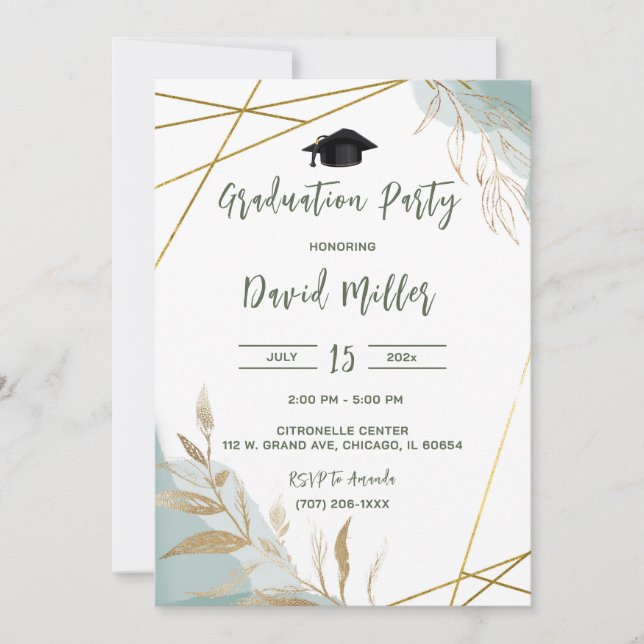 Invitación Diseños Personalizados de Graduación Rústicos (Anverso)
