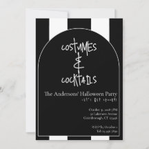 Disfraces Cócteles Halloween Negro Blanco Raya