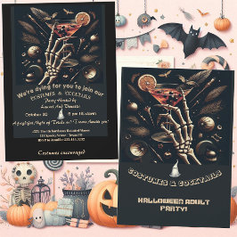 Invitación Disfraces cócteles Skeleton Fiesta de Halloween pa