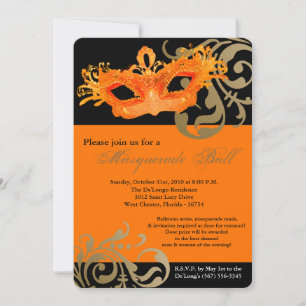Invitación Disfraces de baile de máscaras de mascarada de nar
