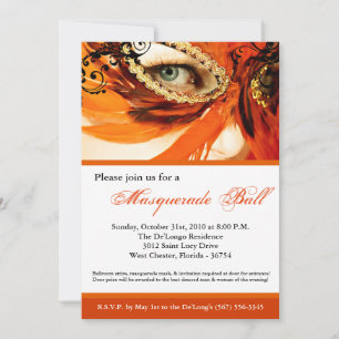 Invitación Disfraces de baile de máscaras de mascarada de nar