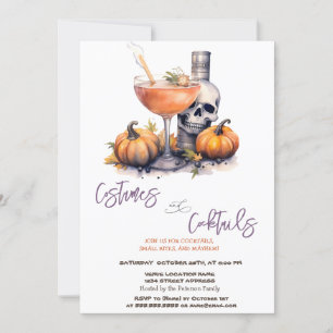 Invitación Disfraces de calabaza y cóctel Halloween