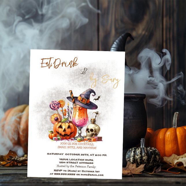Invitación Disfraces de calabaza y cóctel Halloween (Subido por el creador)