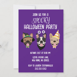 Invitación Disfraces de Halloween en Bulldog francés