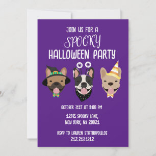 Invitación Disfraces de Halloween en Bulldog francés