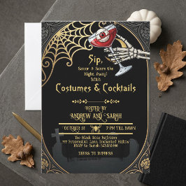 Invitación Disfraces de Halloween para adultos y cócteles Art