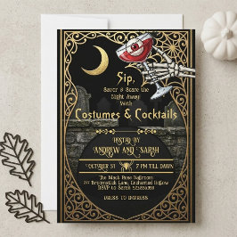 Invitación Disfraces de Halloween para adultos y cócteles Lun