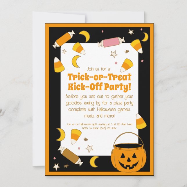 Invitación Disfraces retro de Halloween o Fiesta de maletero  (Anverso)