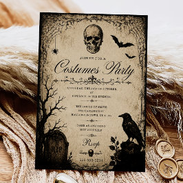 Invitación Disfraces Vintage Fiesta de Halloween para Adultos