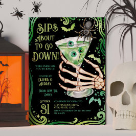 Invitación Disfraces y cócteles Béisbol Martini Halloween