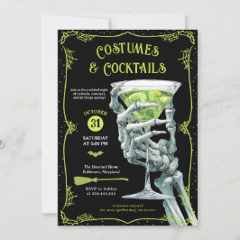 Invitación Disfraces y cócteles Fiesta de Halloween para adul