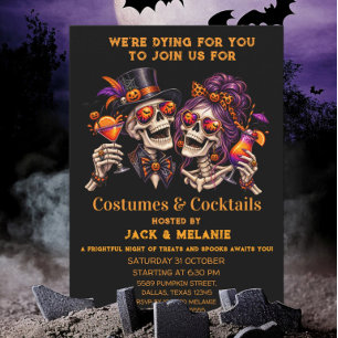 Invitación Disfraces y Cócteles Fiesta de Halloween para Adul