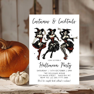 Invitación Disfraces y cócteles Fiesta de Halloween para adul