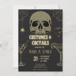 Invitación Disfraces y cócteles Halloween Fiesta adulto Scull