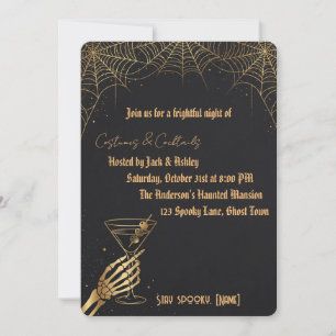Invitación Disfraces y Cócteles Mano de Esqueleto Adulto Hall