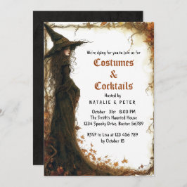 Invitación Disfraces y cócteles yo bruja