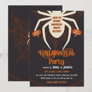 Invitación Disfraz de adulto de telaraña espeluznante para fi