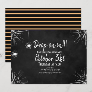 Invitación Disfraz de araña con luz de tiza Halloween cumplea