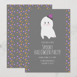Invitación Disfraz de cumpleaños de Halloween de fantasma lin