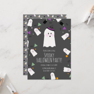 Invitación Disfraz de cumpleaños de Halloween de fantasma lin