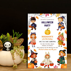 Invitación Disfraz de cumpleaños de Halloween para niños Cala