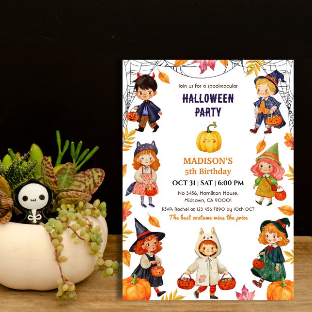 Invitación Disfraz de cumpleaños de Halloween para niños Cala (Subido por el creador)