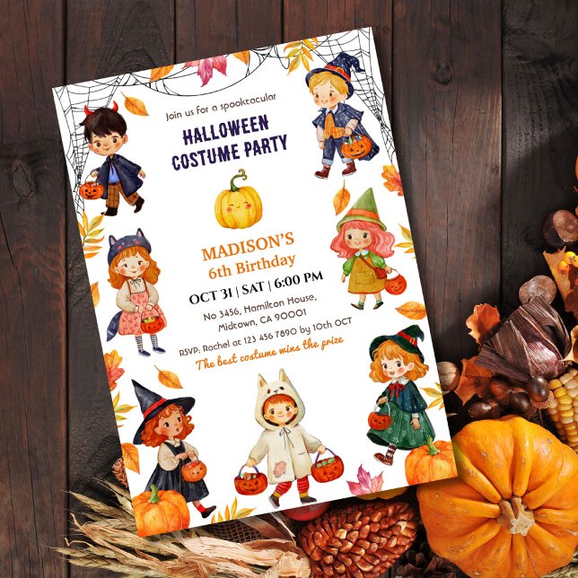 Invitación Disfraz de cumpleaños de Halloween para niños Cala (Subido por el creador)