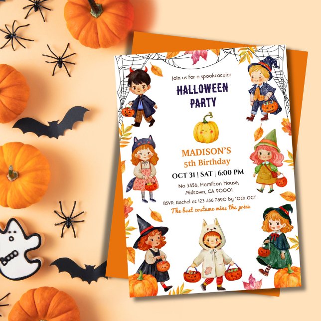 Invitación Disfraz de cumpleaños de Halloween para niños Cala (Subido por el creador)