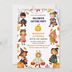 Invitación Disfraz de cumpleaños de Halloween para niños Cala