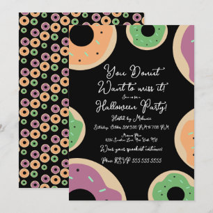 Invitación Disfraz de donut espolvoreado guión de fiesta de H
