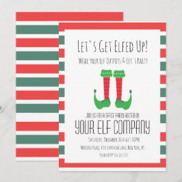 Invitación disfraz de duende para fiesta de Navidad en la ofi