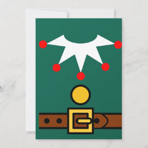 Invitación disfraz de elfo de navidad para mujeres, niños, ni