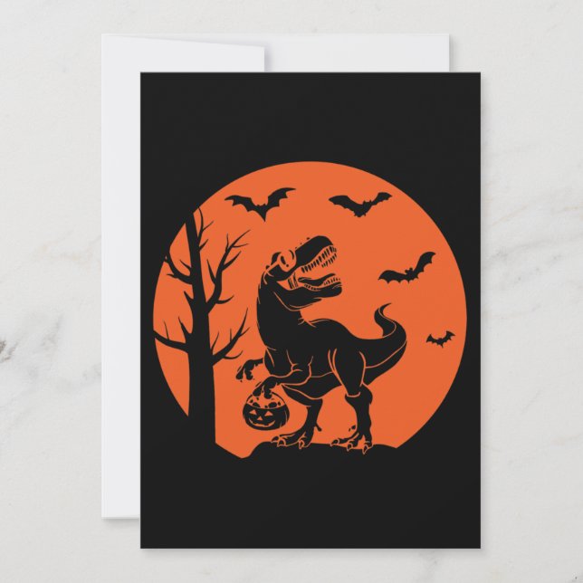 Invitación Disfraz de familia de dinosaurio para Halloween Ha (Anverso)