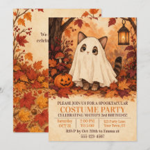Disfraz de fantasma de gatito Cumpleaños de Hallow