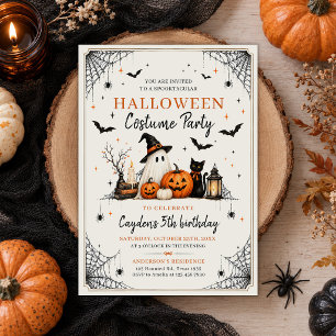 Invitación Disfraz de fantasma de Halloween para niños Cumple