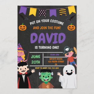 Invitación Disfraz de fiesta de cumpleaños de Halloween espan