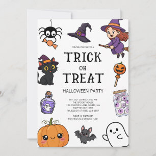 Invitación Disfraz de fiesta de Halloween para niños lindos p