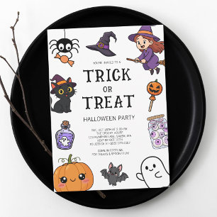 Invitación Disfraz de fiesta de Halloween para niños lindos p