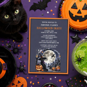 Invitación Disfraz de gato negro de Halloween para niños Fies