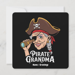 Invitación Disfraz de Halloween con abuela divertida y pirata