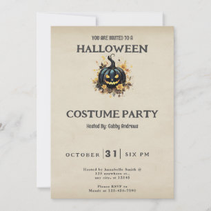 Invitación Disfraz de Halloween de la vieja linterna del Jack