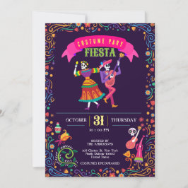Invitación Disfraz de Halloween Fiesta Colorida de los Muerto