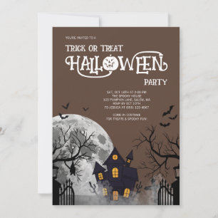 Invitación Disfraz de Halloween marrón para niños para pedir 