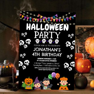 Invitación Disfraz de Halloween para Cumpleaños de Niños Lind