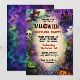 Invitación Disfraz de Halloween para niños Fiesta Espeluznant