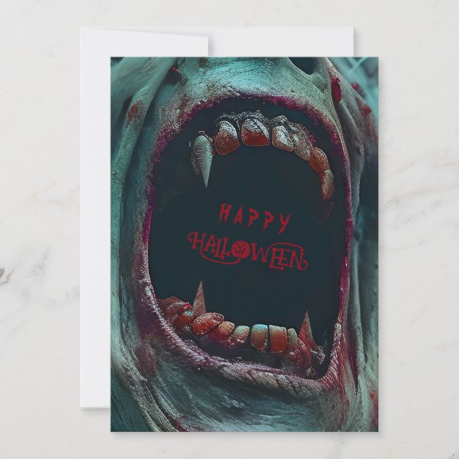 Invitación disfraz de monstruo aterrador de HALLOWEEN FIESTA (Anverso)