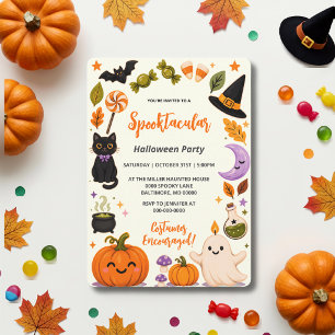 Invitación Disfraz de niños fiesta de Halloween